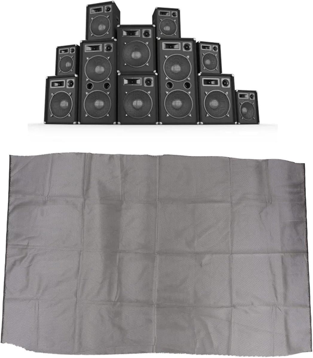 Luidsprekerdoek - Mesh Stof - Geluid Verbeteren - Water- en Stofdicht - 140x91cm - Zwart