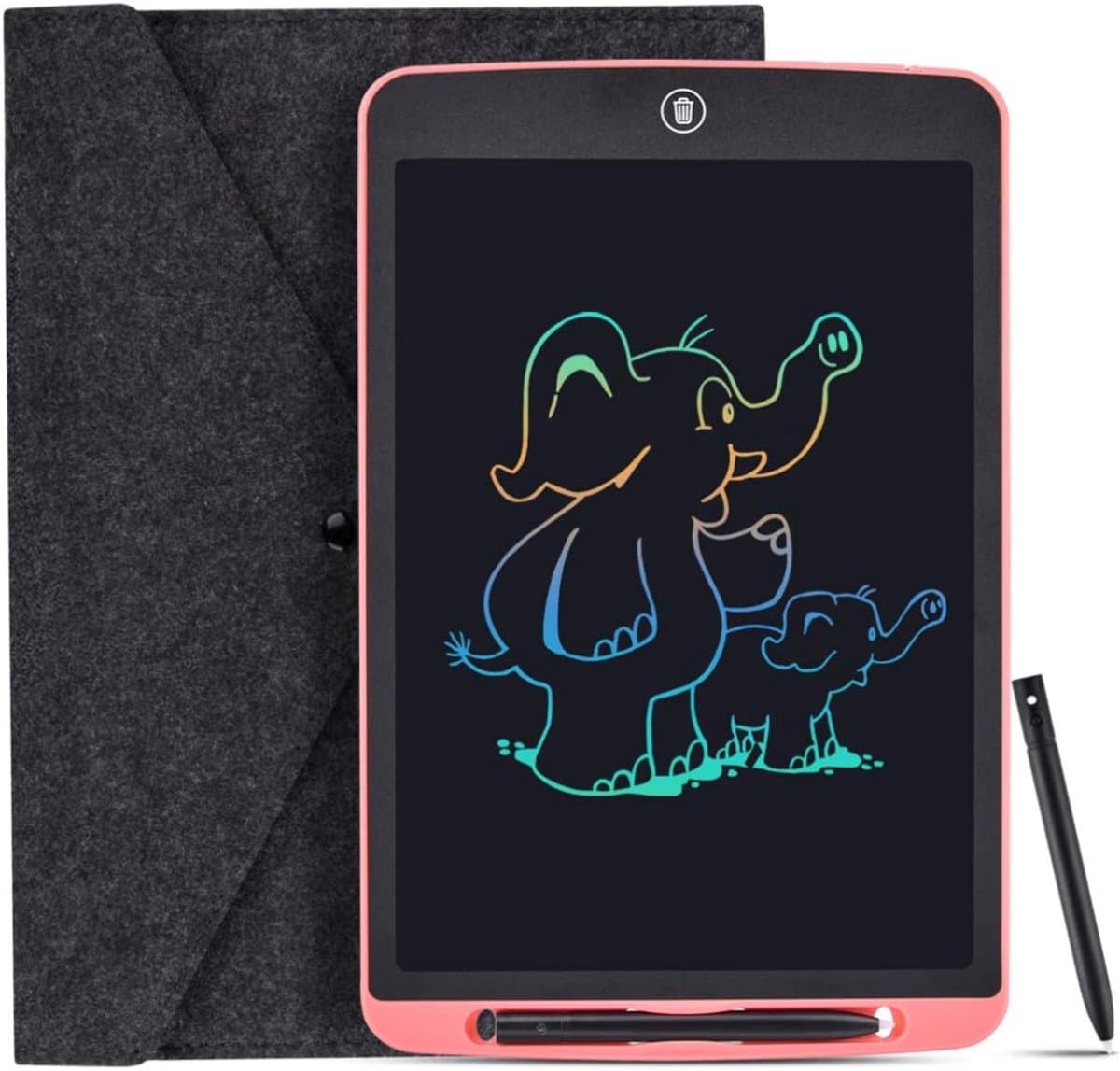 YOR® Digitaal Notitieblok - 12 Inch - Grafische Tablet Met Tekenpen - Herbruikbare Notitieblok – Ewriter - Paper Tablet – Digitaal Tekenblok – Kladblok – Kantoorbenodigdheden - Roze - 3cm x 31cm x 1cm