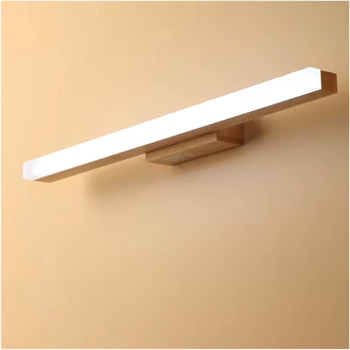 Led Wandlamp - Spiegelverlichting - Sfeerverlichting Binnen - Natuurlijk Hout Acryl - 3-5m² Verlicht - Neutrale Kleur
