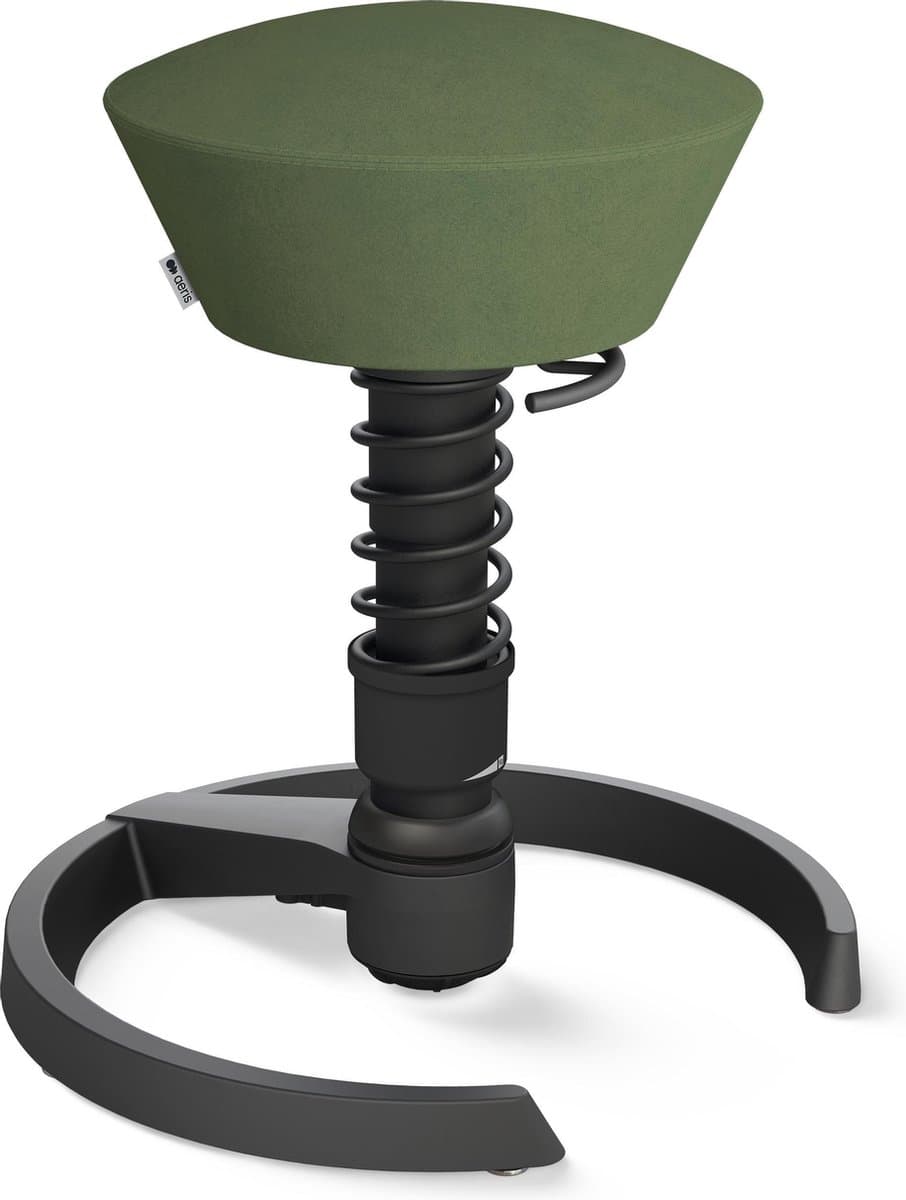 Aeris Swopper Comfort - Ergonomische bureaustoel - gliders - groene zitting - zwart frame - zwarte veer - microvezel