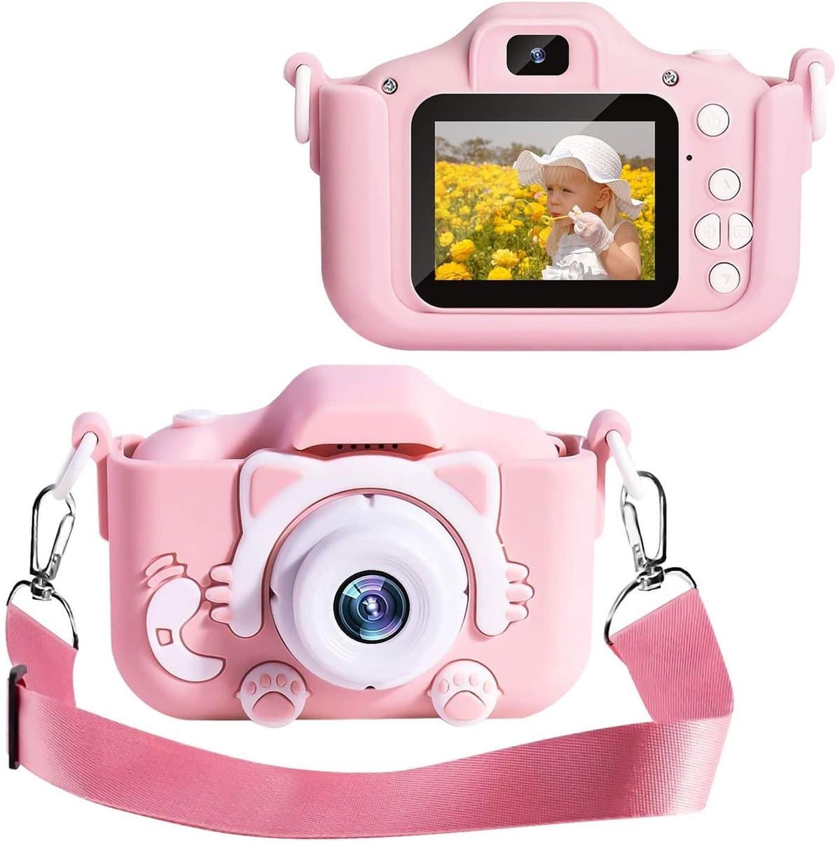 Ohome Digitale Kindercamera HD 1080p - Vlog camera voor kinderen - Roze