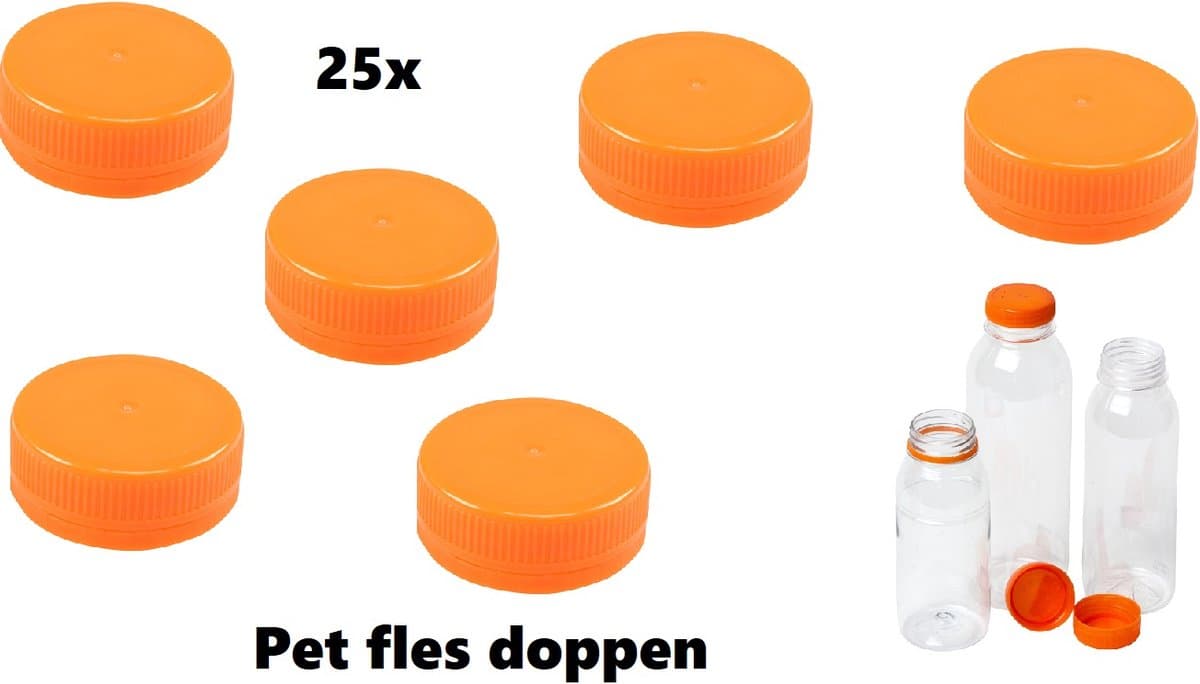 25x Oranje dop voor PET flesje - jus d orange drink fles vruchten sap limonade drank