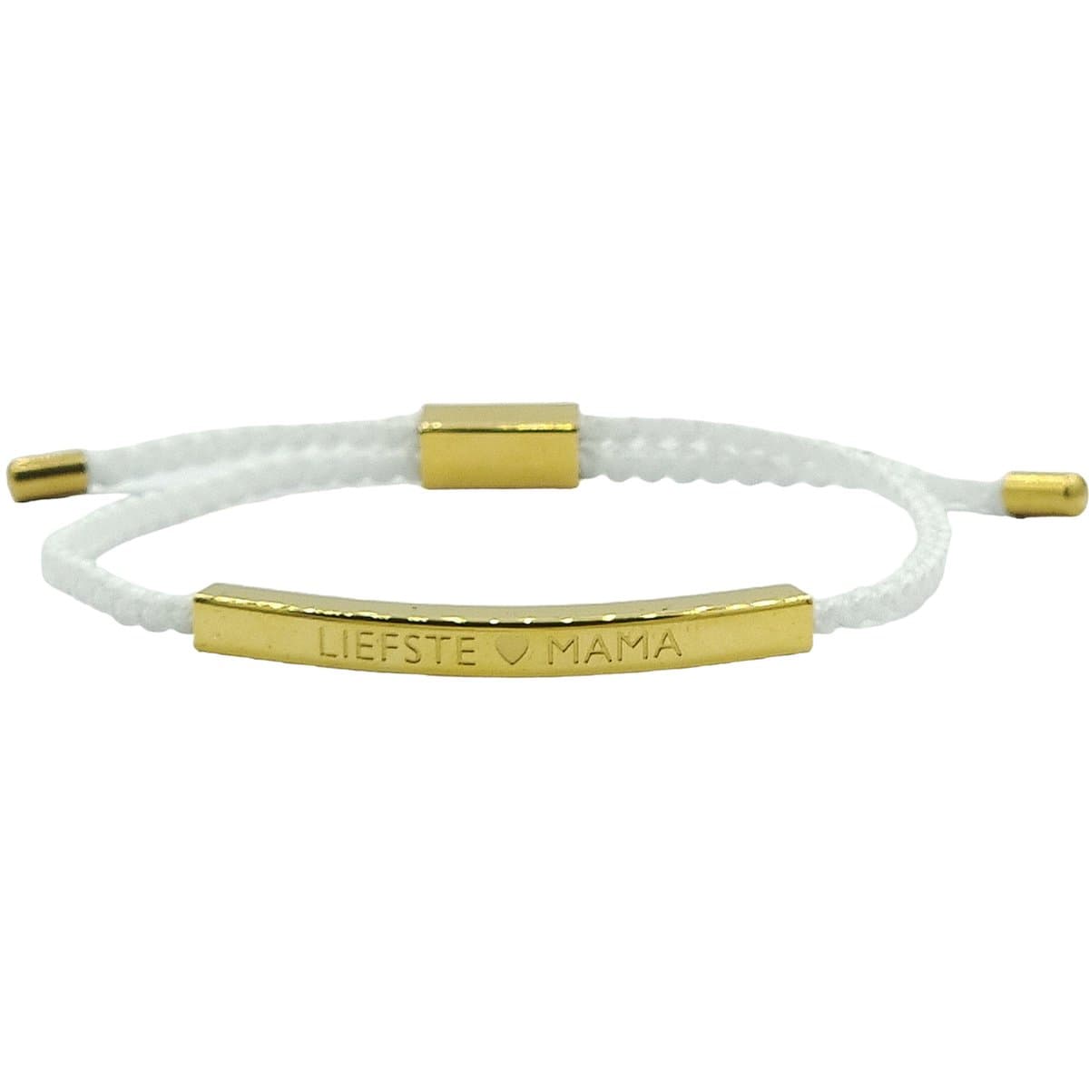 Minimalistisch Armbandje - LIEFSTE MAMA - Cadeau Voor Moeder / Moederdag - Kleur Goud & Wit