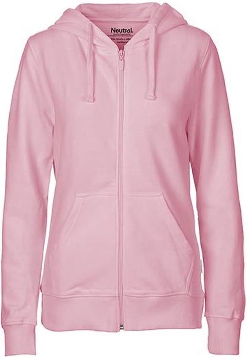 Fairtrade Ladies Zip Hoodie met capuchon Light Pink - XS