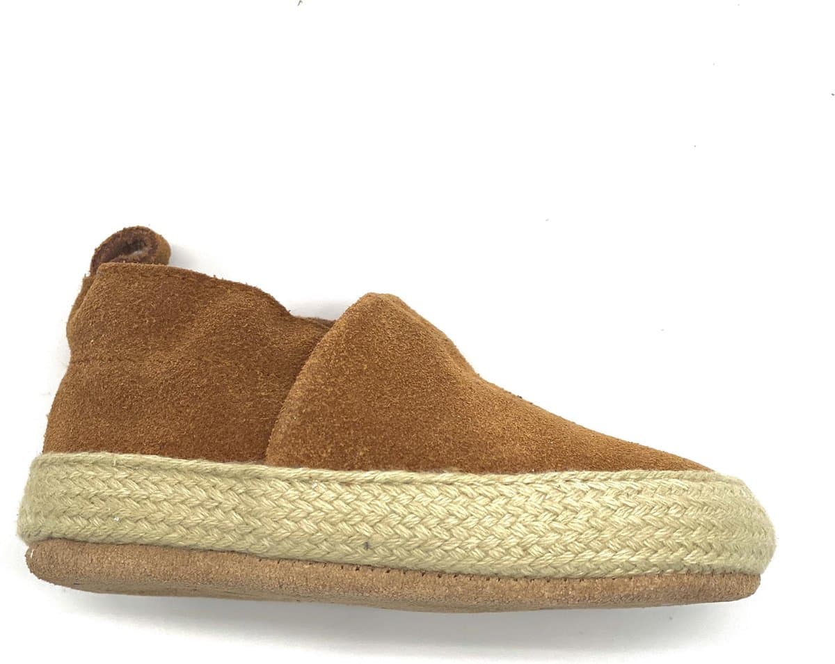 Supercute Espadrilles suède camel bruin 0-6 maanden maat 16/18