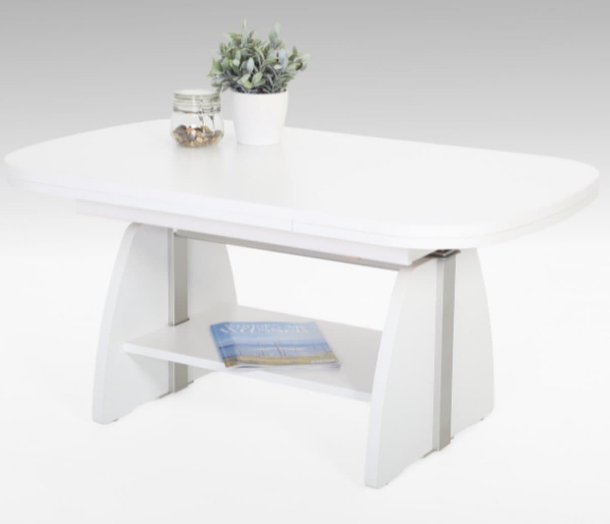 Salontafel Vienna 108/157x67x52/71 Cm-wit
