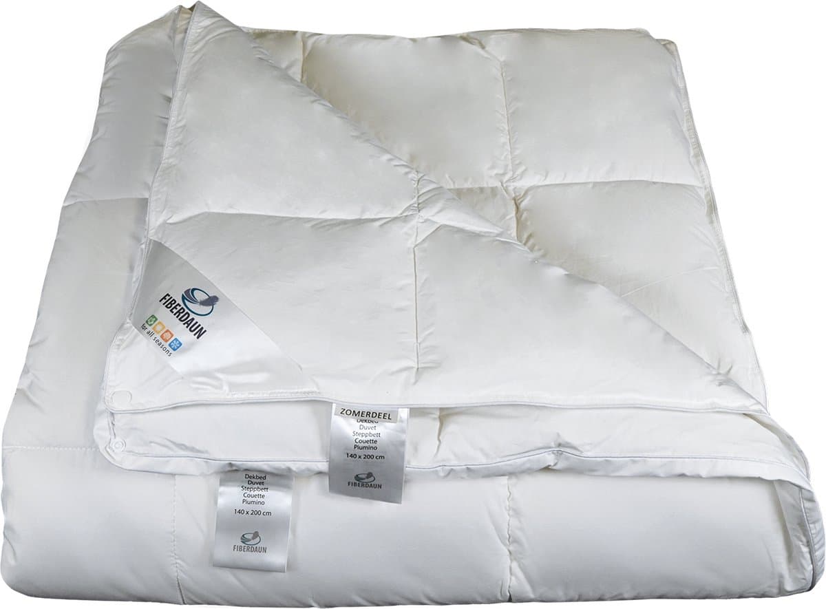 Polydaun Fiberdaun dekbed - 4-seizoenen - anti-huisstofmijt - voelt aan als dons - 140x220 cm