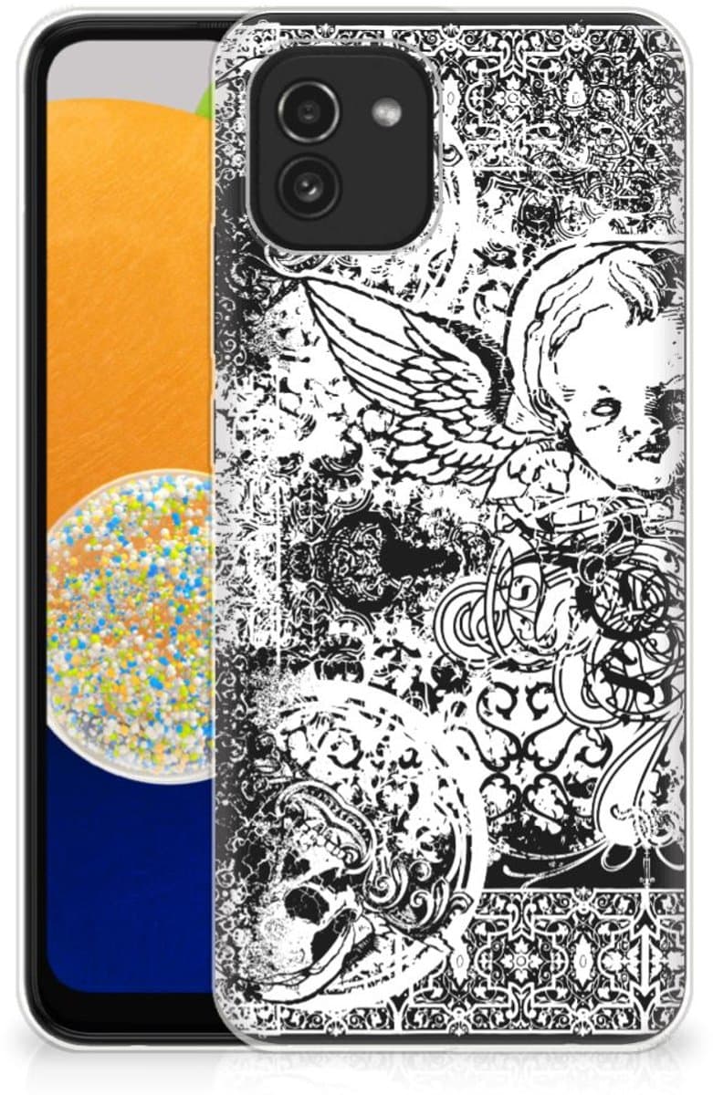 Silicone Back Case Samsung Galaxy A03 Skulls Angel