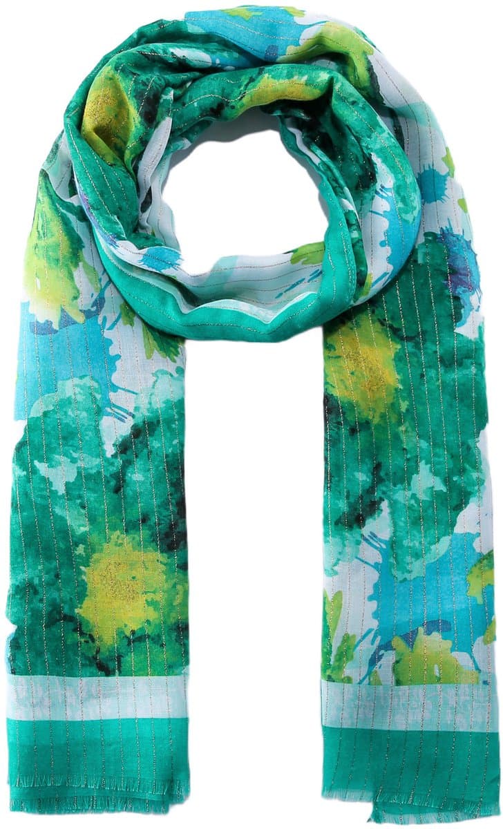Emilie scarves - sjaal - bloemenprint - lang - groen - glitter