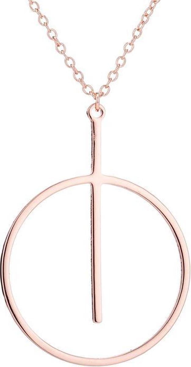 24/7 Jewelry Collection Bar Cirkel Ketting - Rosé Goudkleurig