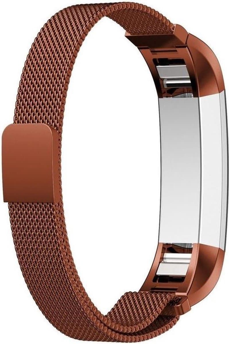 KELERINO. Milanees bandje geschikt voor Fitbit Alta Magneetsluiting - Bruin