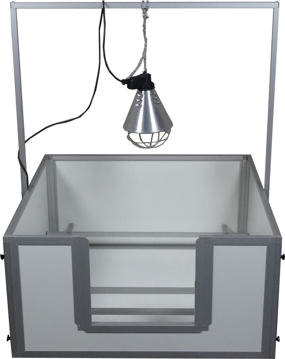 Hundos Werpkist maat XL met anti-doodligstang en warmtelamp beugel Nieuw