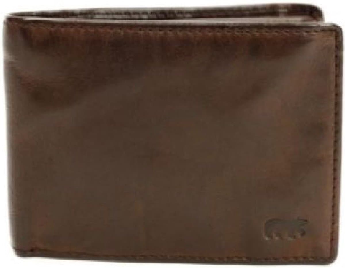 Bear Design Cow Lavato Leren Billfold - Donkerbruin
