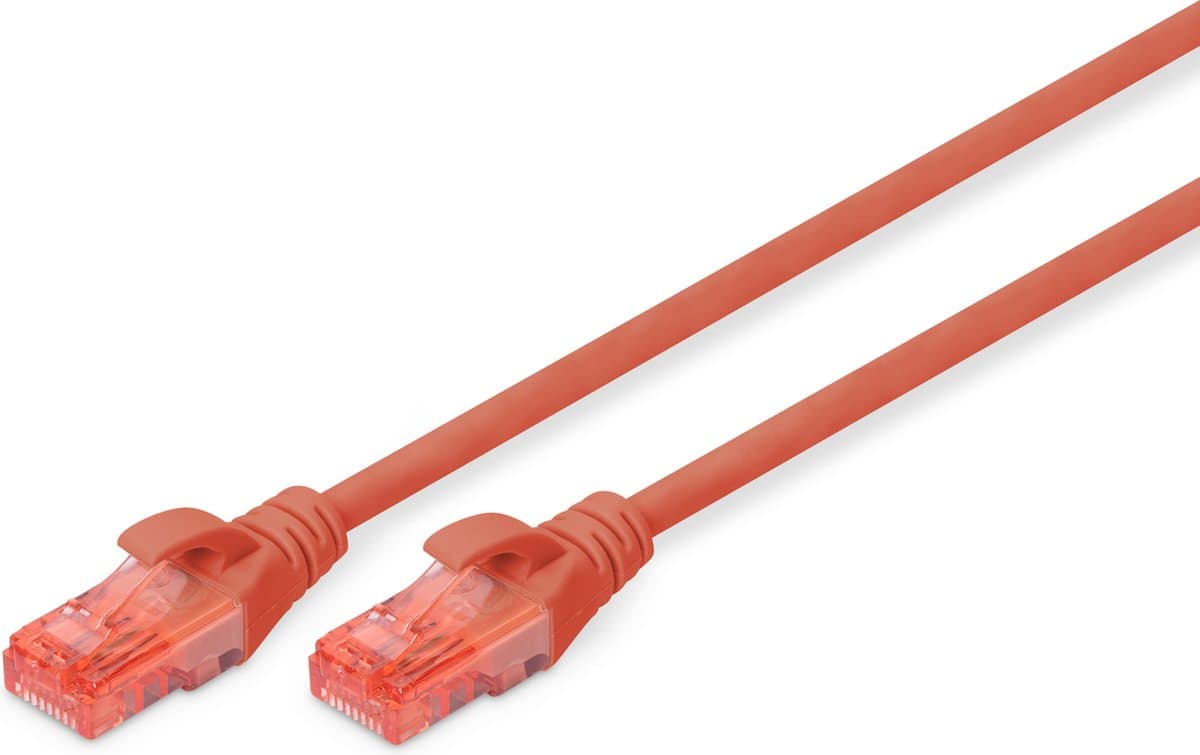Digitus Dk-1612-005/R Rj45 Netwerk Aansluitkabel Cat 6 U/Utp 0.5 M Rood Verdraaide Paren