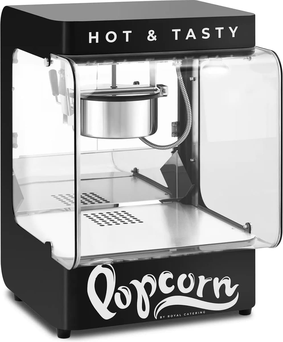 Popcornmachine - retro design - 4 kg/u - 1.5 l - zwart - Royal Catering