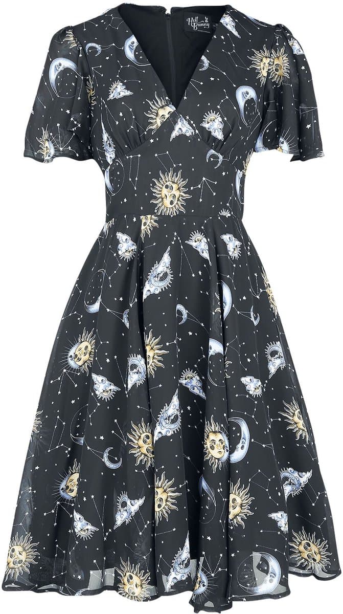 Hell Bunny Solaris Dames Midi-jurk - zwart - L
