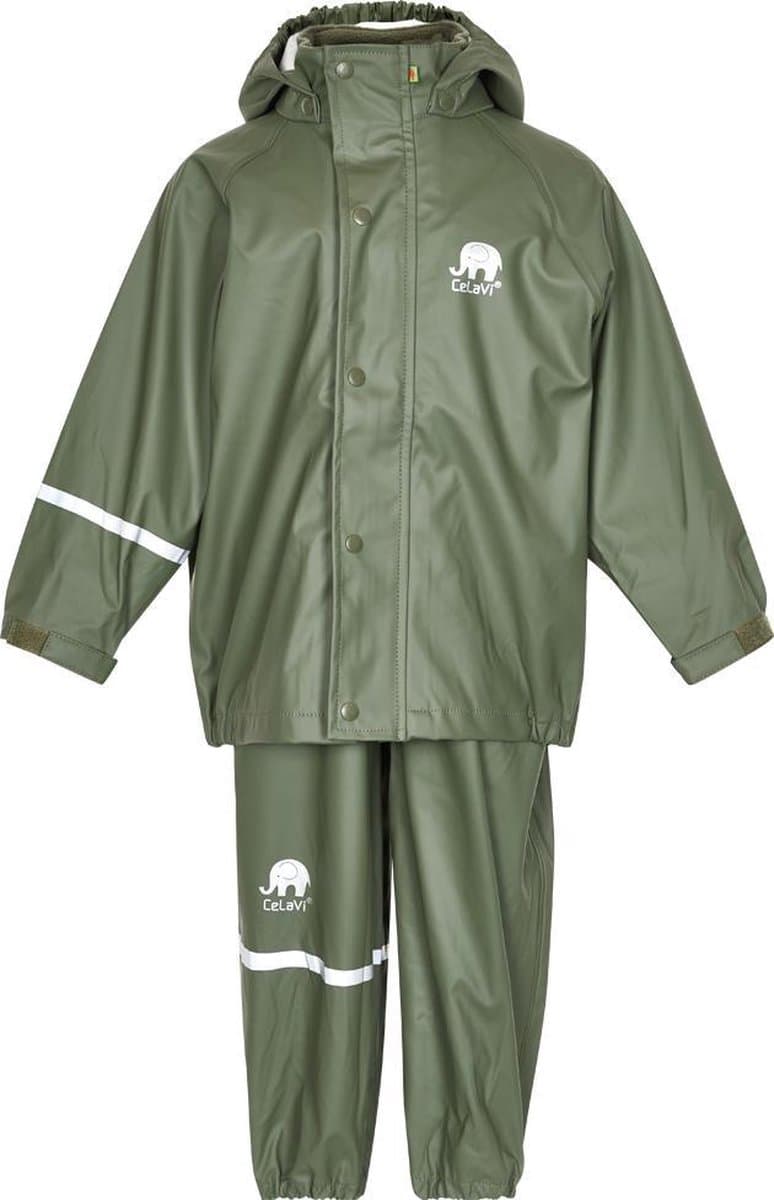 CeLavi Regenpak kinderen - Donker groen - maat 140 (140-146cm)
