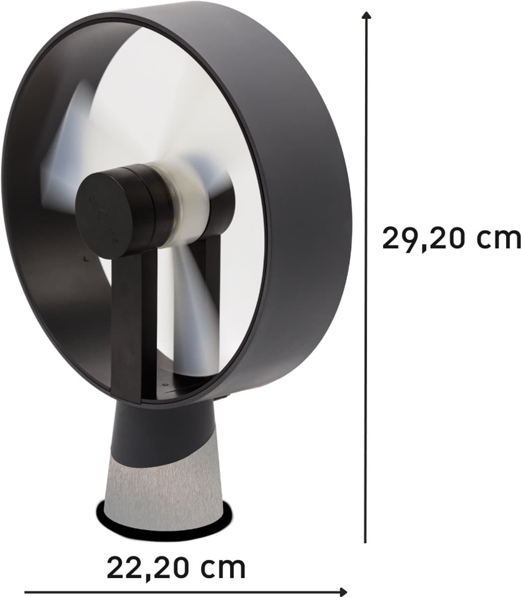AIR AND ME Ventilator Airain - Tafelventilator / Bureauventilator - 21cm - 20m² - 5W - Laag Energiegebruik - Stille werking - Antraciet