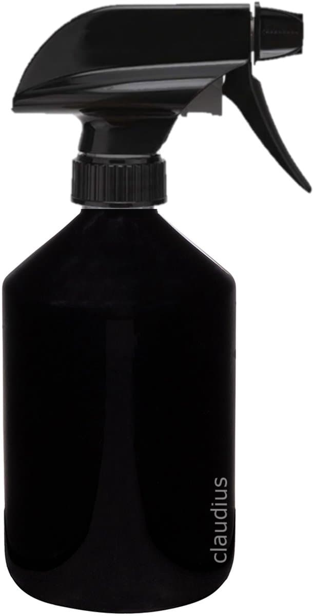 Lege Plastic Fles 500 ml zwart met Zwart spraykop - set van 10 stuks - navulbaar - leeg