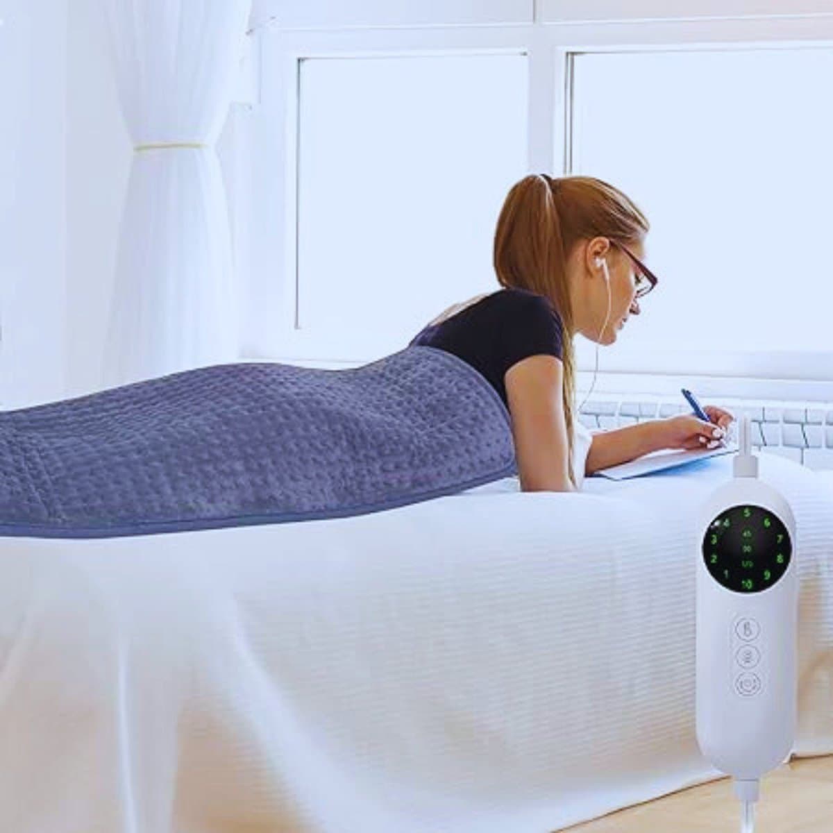 Elektrische Warmtepad 100x50 CM - Snelle Verwarming - Automatische Uitschakeling - Veilig voor Rug - Nek En Schouders