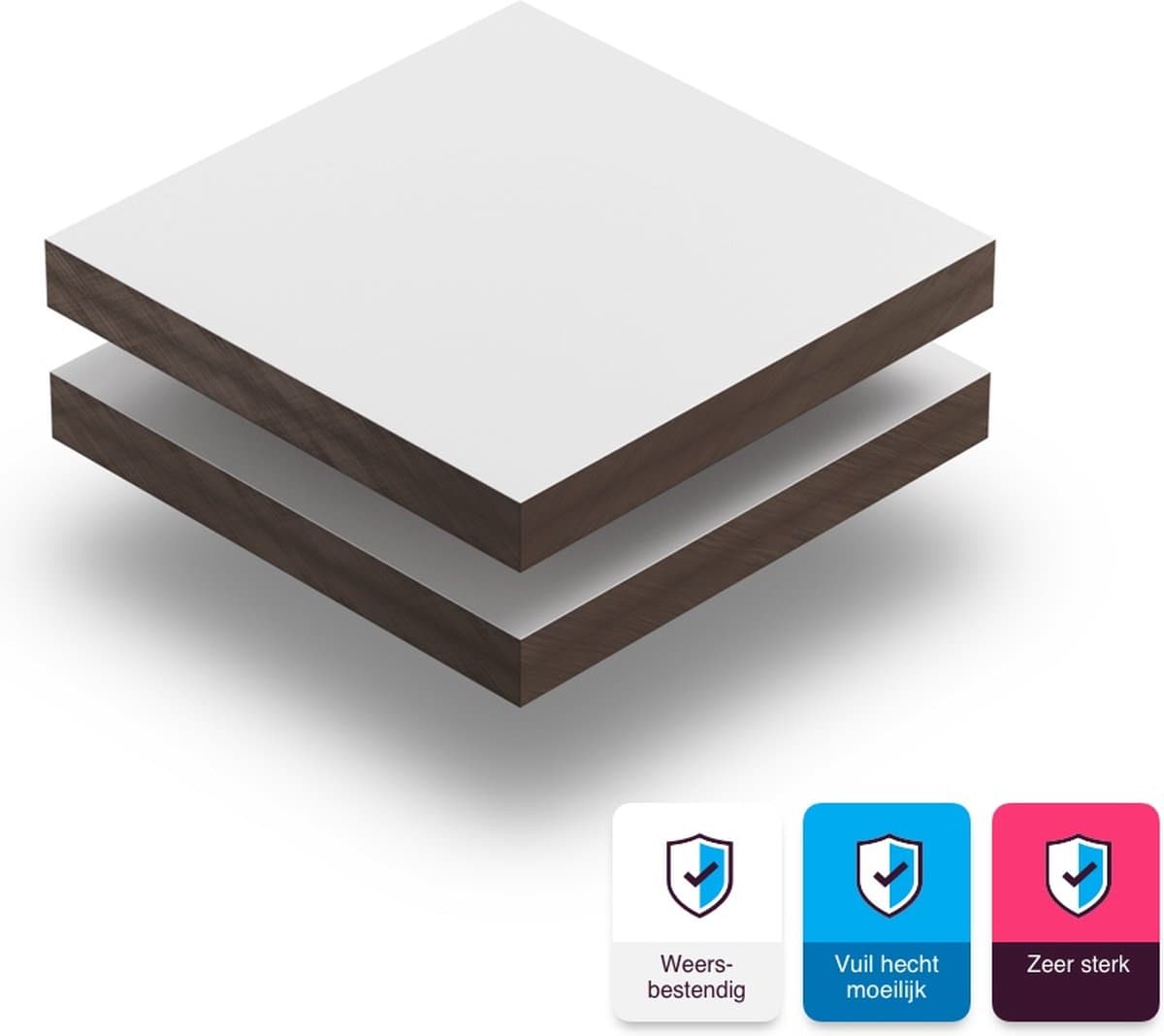 HPL plaat 3 mm dik - 110 x 100 cm - Wit