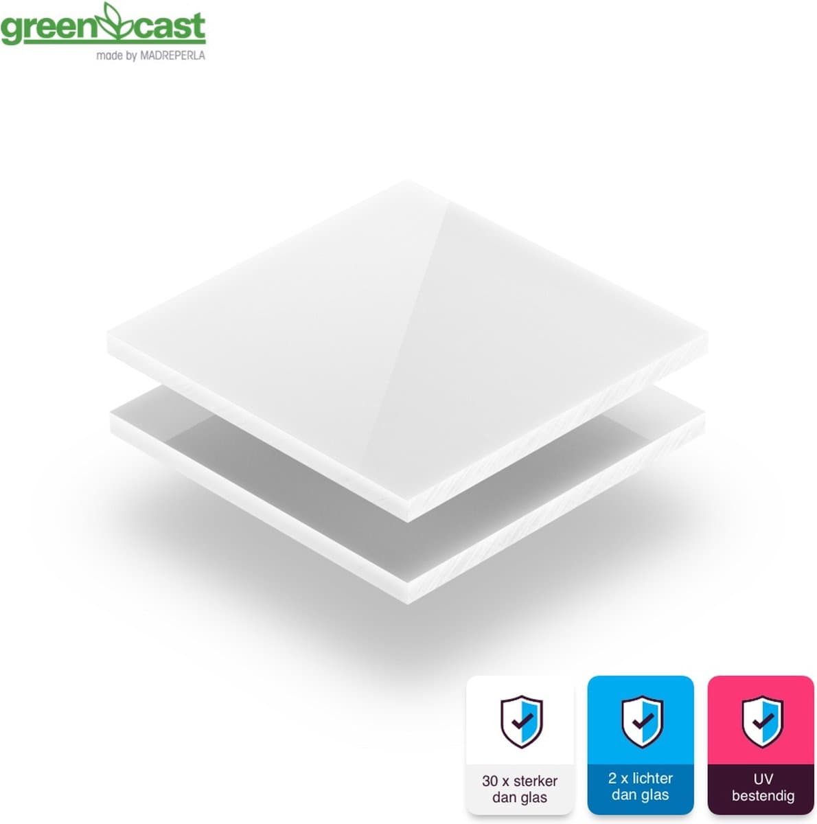 Plexiglas plaat 6 mm dik - 170 x 90 cm - Wit