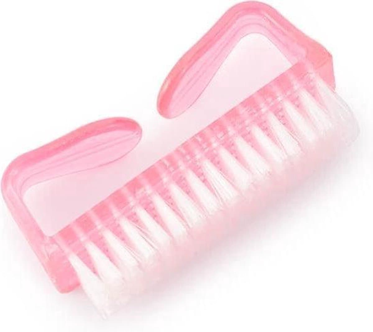 MINI Nagelborstel - Manicureborstel - stofborsteltje voor nagels - Roze (1 Stuk)