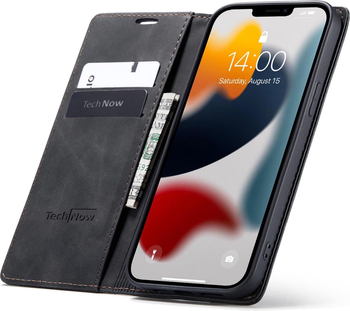 Hoesje geschikt voor iPhone 13 Pro Book Case Slimline Zwart