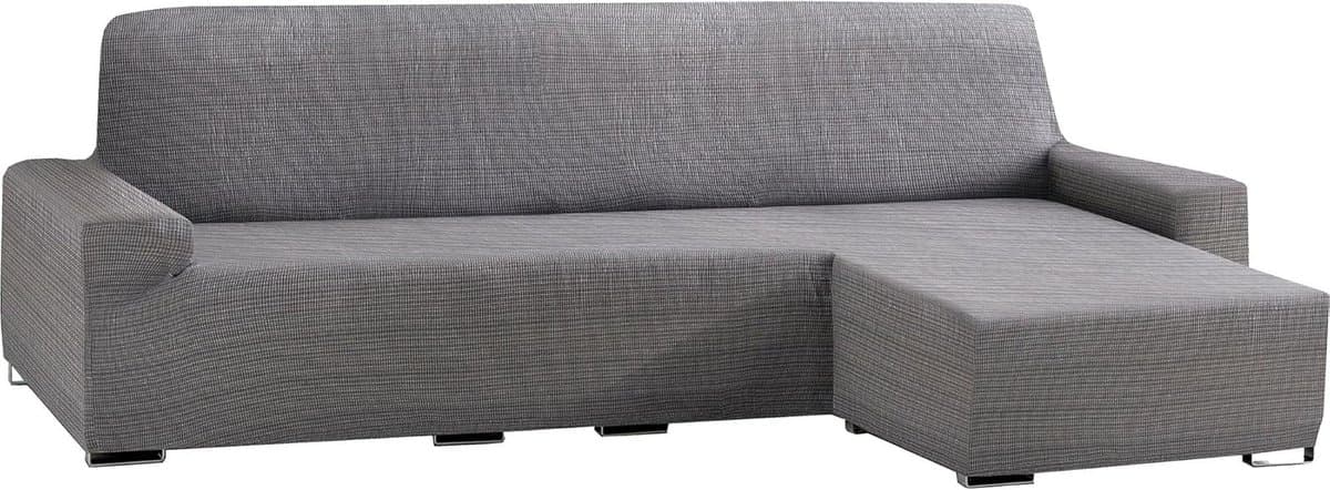 Universele Bankhoes Chaise Longue Rechts Kort Hoekdeel Elastisch Jacquard Grijs