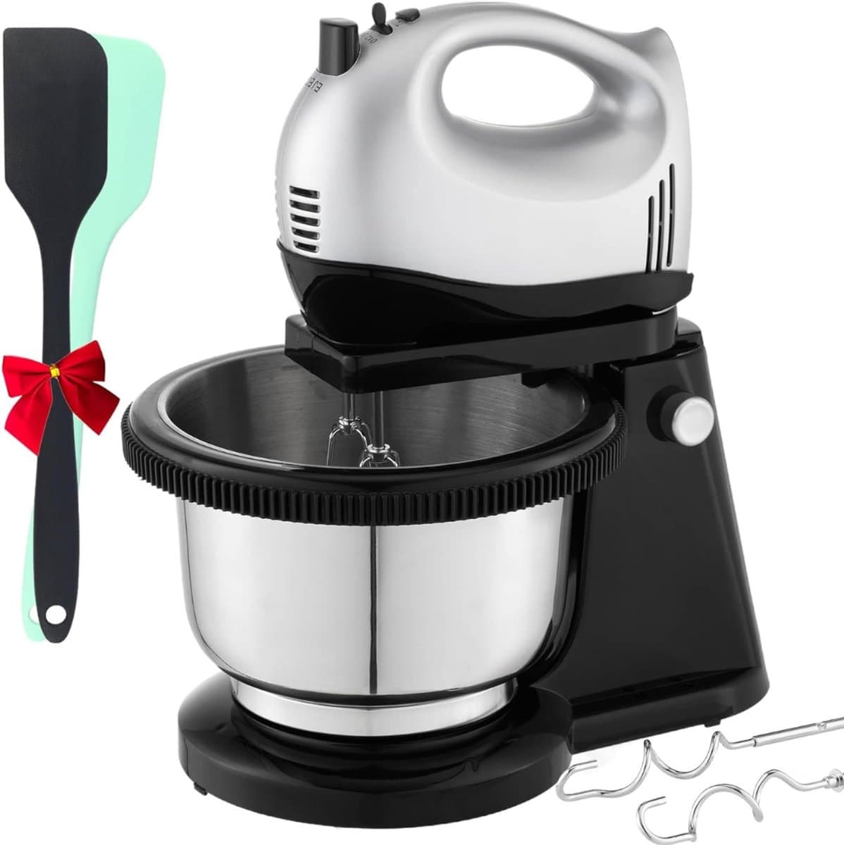 SAVI® Mixer met mengkom - Mixer - Mixer met mengkom keukenmachine - Zilver/Grijs- 24cmx 31cm x 20cm