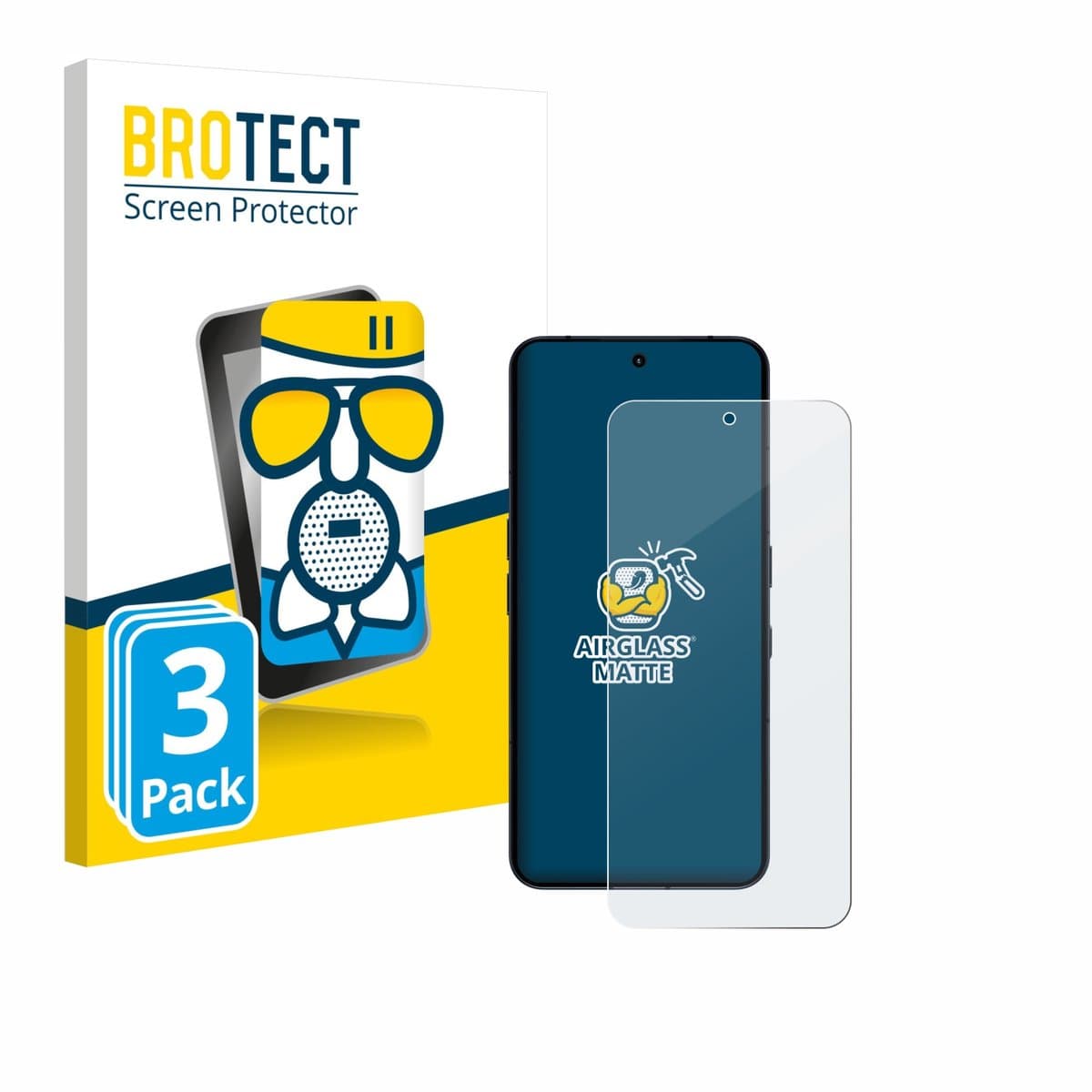 BROTECT - Screenprotector voor Nothing Phone (3) - Folie Beschermfolie Beschermglas matte 3 Stuks