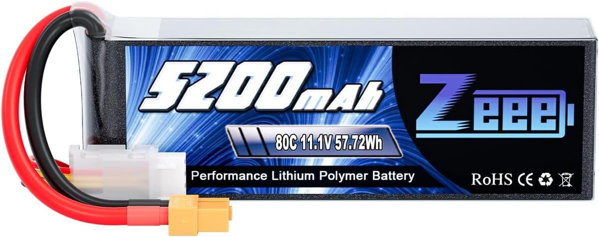 Krachtige 3S LiPo Batterij 5200mAh 11.1V 80C met XT60 voor RC Auto Vliegtuig en Helikopter