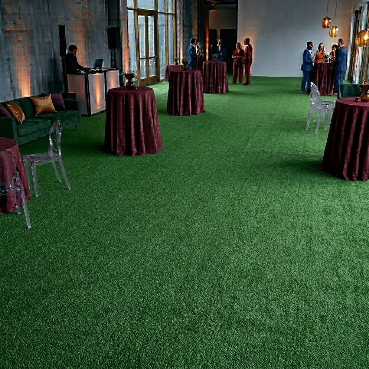 FLOORDIREKT Op Maat Hemaakt Tapijt Sintra - Voor Evenementen & Beurzen - Onderhoudsvriendelijke Loper - Voor Beurzen & Evenementen - Donkergroen - 200 x 100 cm