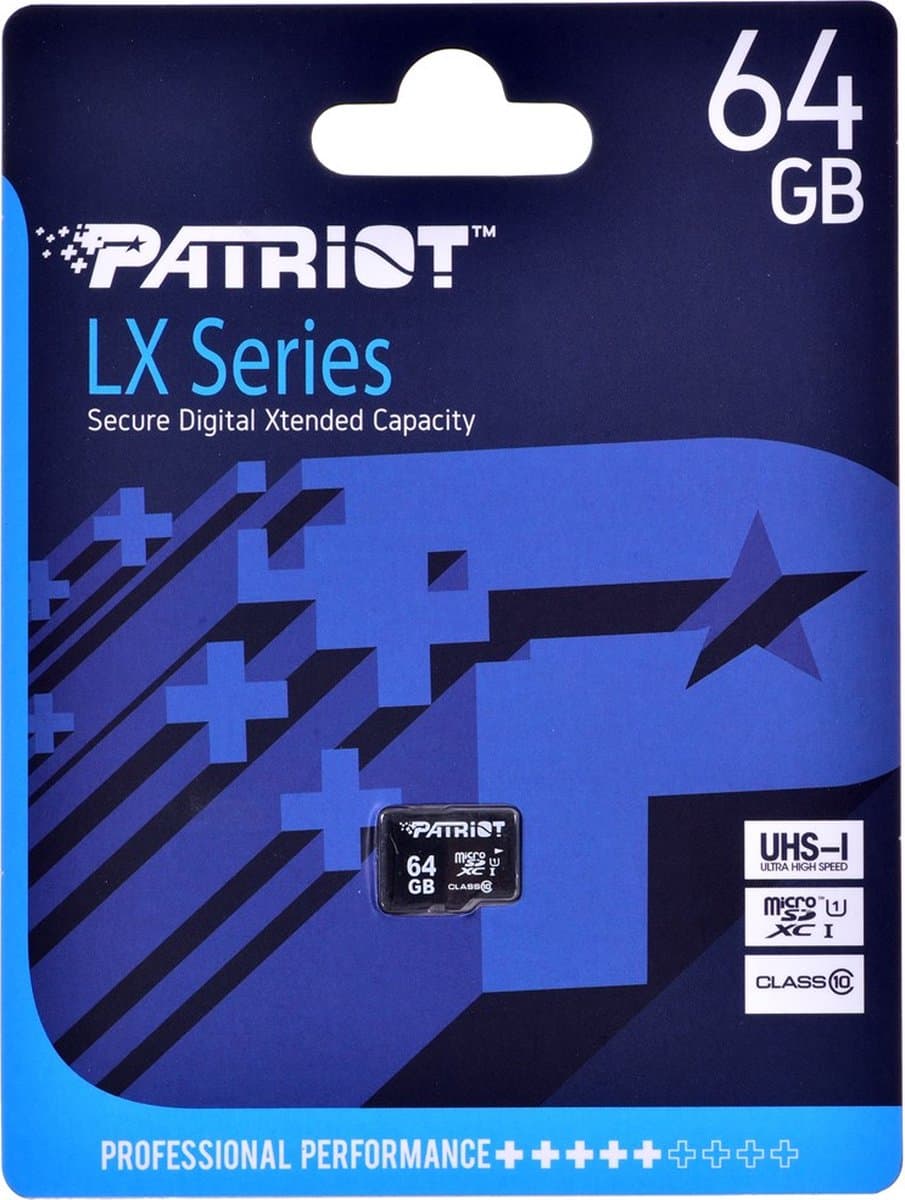 Patriot Memory PSF64GMDC10 flashgeheugen 64 GB MicroSDXC UHS-I Klasse 10