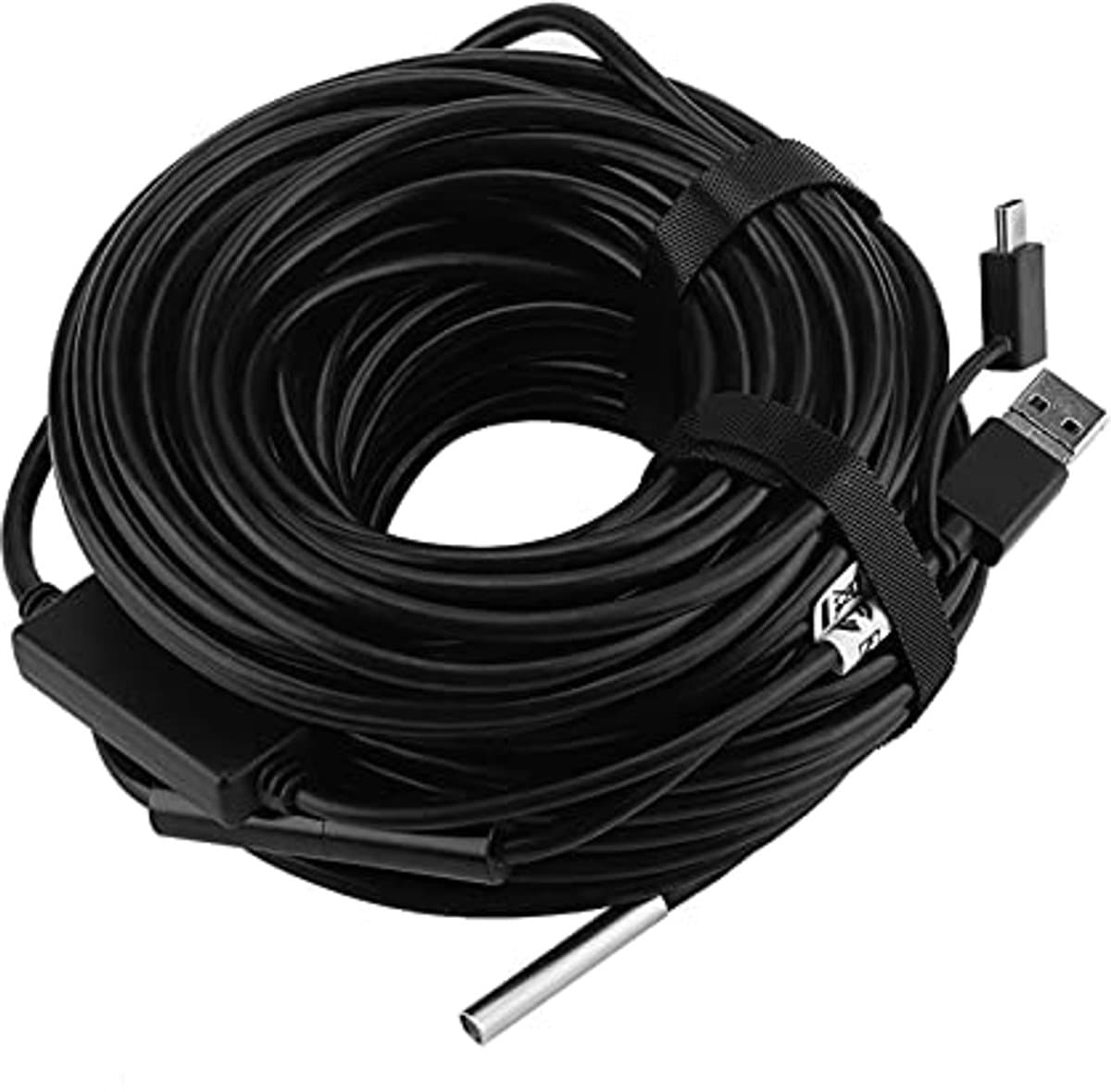 Portable USB Endoscope Inspection Camera with 5.5mm 20m Top LED Light for Smartphone/Tablet/Computer, Black