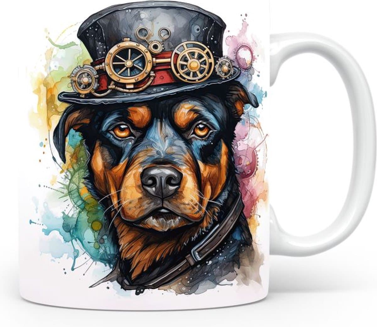 Mok met Rottweiler Beker voor koffie of tas voor thee, cadeau voor dierenliefhebbers, moeder, vader, collega, vriend, vriendin, kantoor