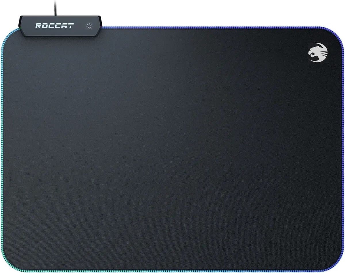 Roccat Sense AIMO Muismat verlicht Verlicht Zwart (b x h x d) 353 x 3.5 x 256 mm