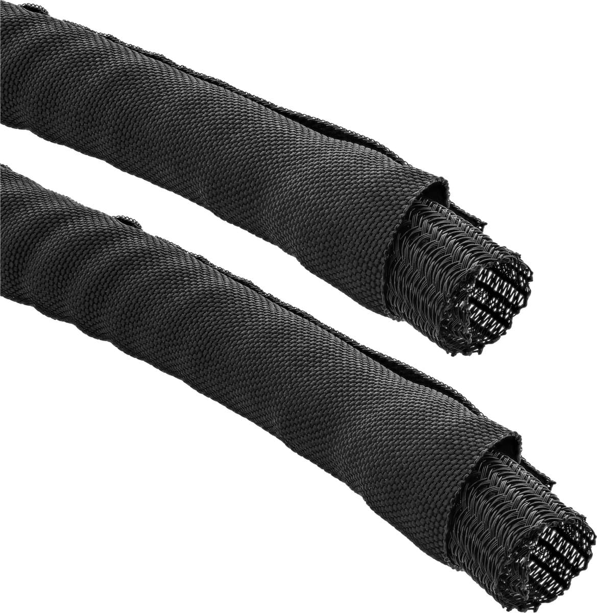 Polyester kabelsleeve zelfsluitend met mantel - 25mm / zwart - 1 meter