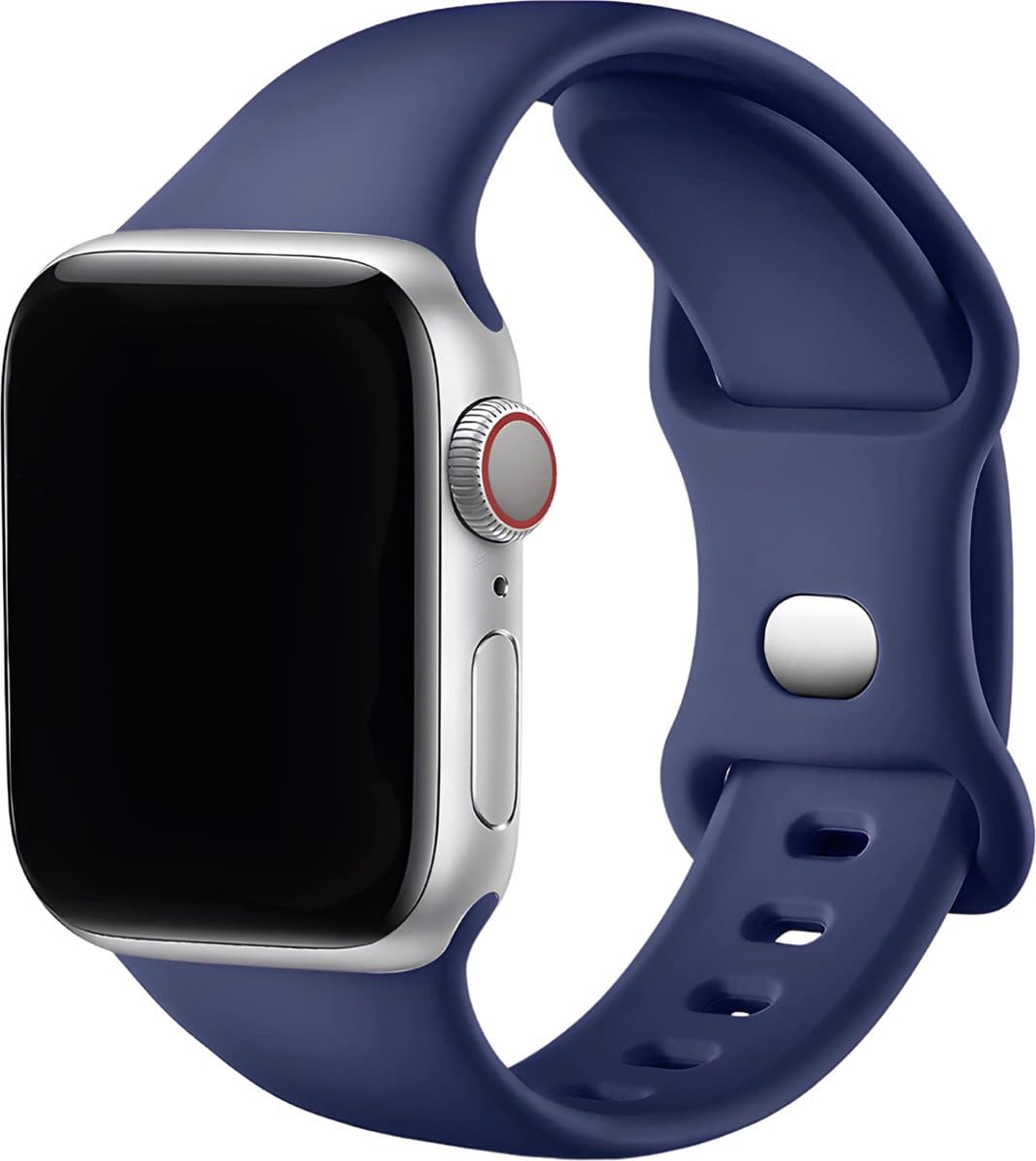 Innerlight® Sport - Marine Blauw - 42/44/45/46/49mm - M/L - Siliconen bandje geschikt voor Apple Watch - Geschikt als Apple watch bandje voor Series 1/2/3/4/5/6/7/8/9/10/11/SE/Ultra/Ultra 2