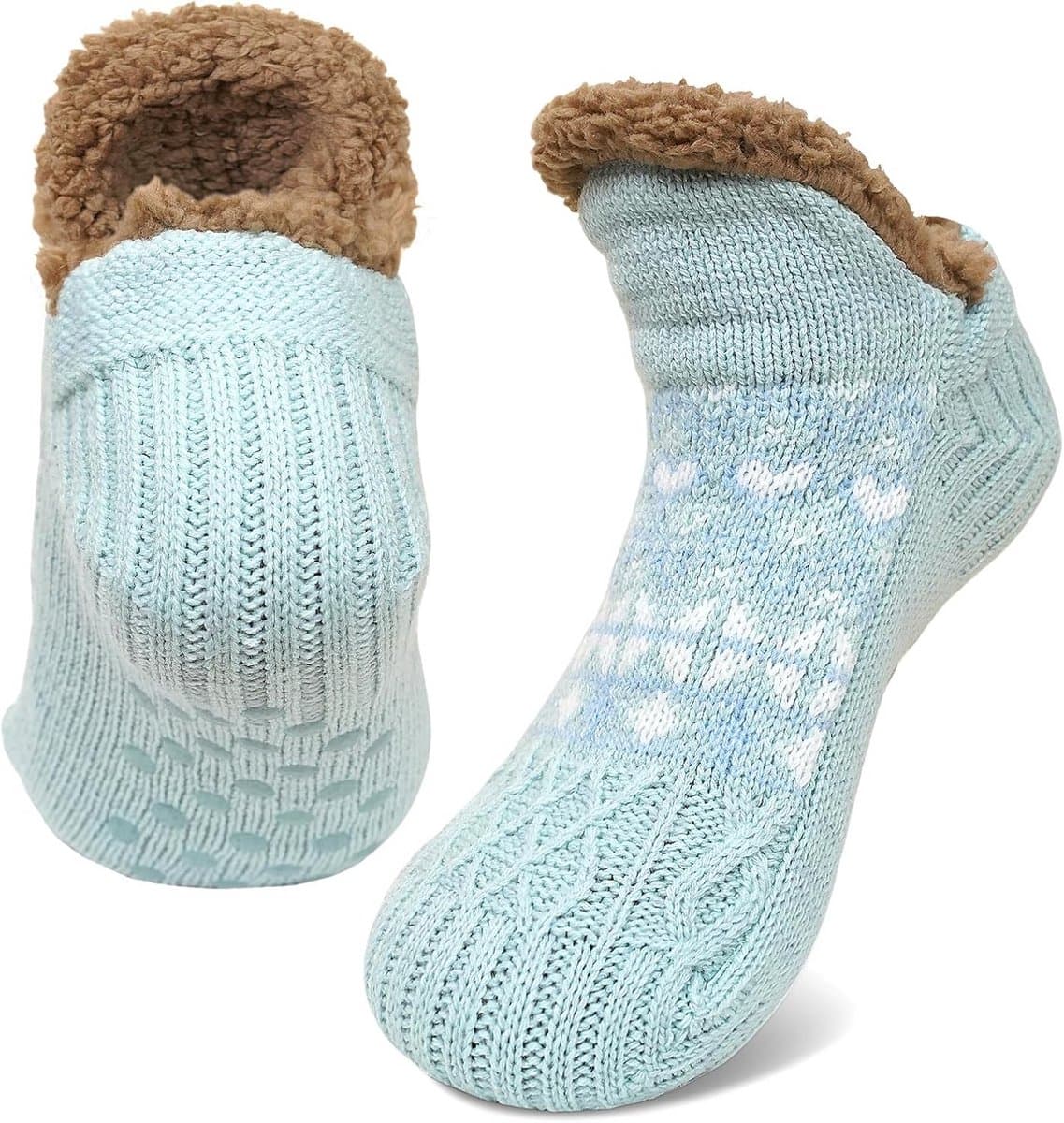Dames Warme Huissokken met Antislip - Zachte Pluche Binnensokken voor Winter en Cadeau