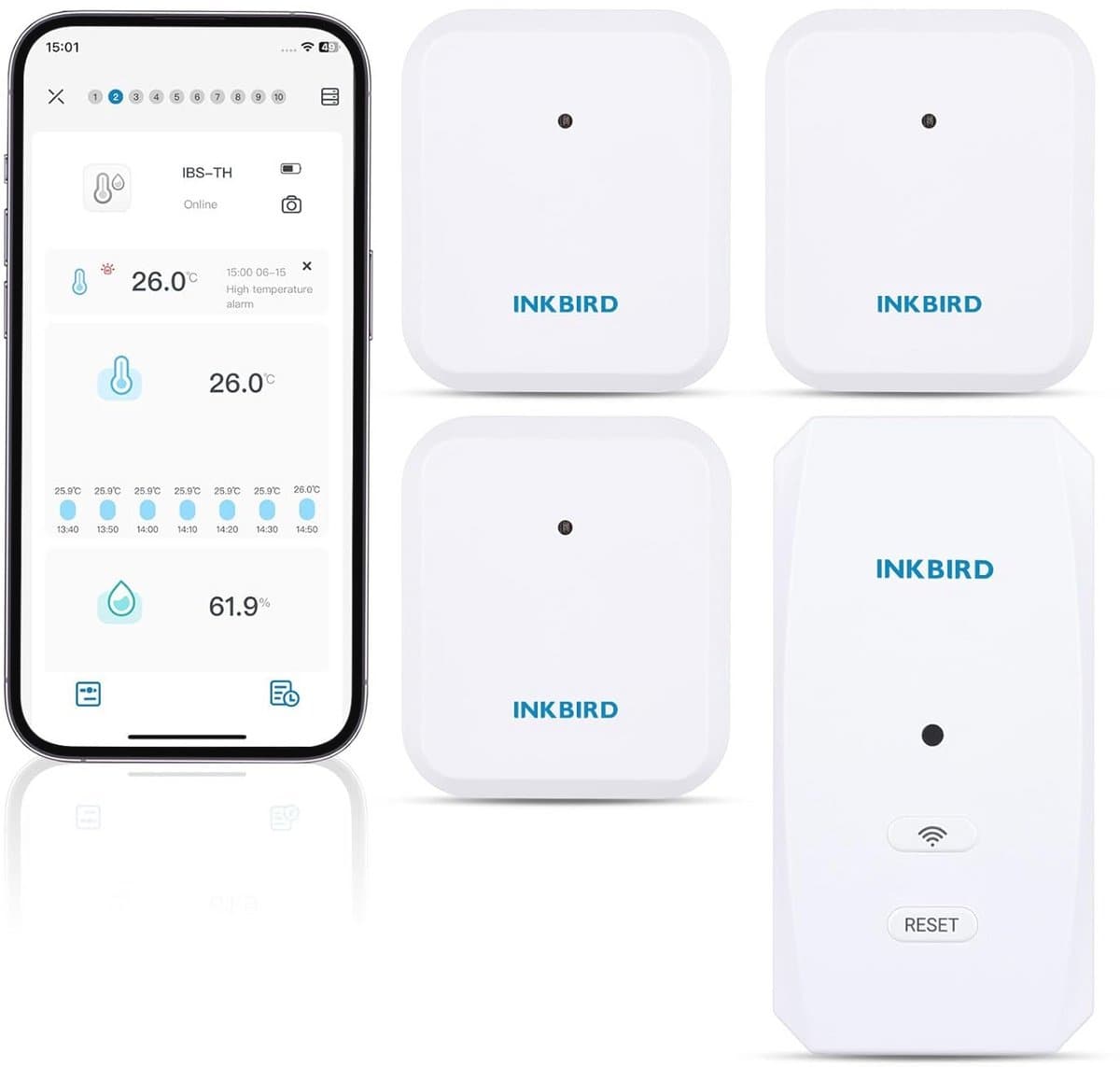 Draadloze Thermometer en Hygrometer met Wifi Gateway – Temperatuur- en Vochtigheidsmonitoring met App Notificatie