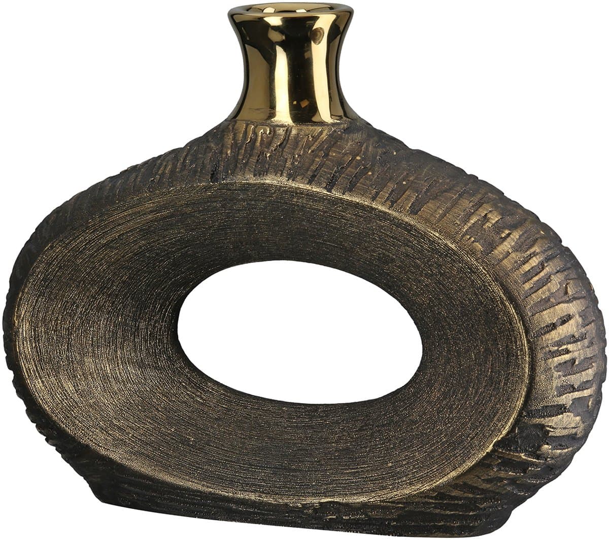Vaas Faro I-Keramische vaas, oud goud