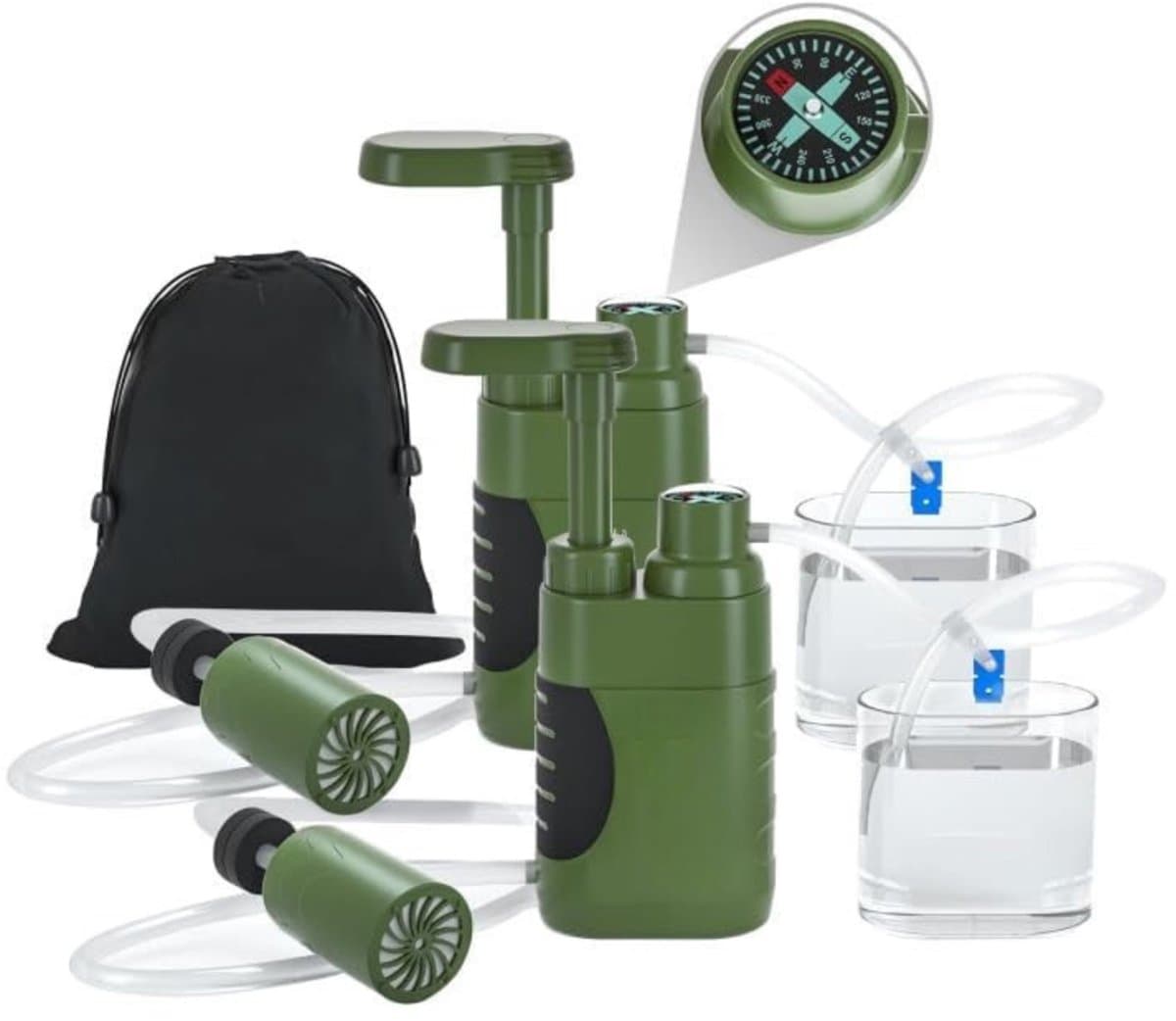 Quvo® Waterfilter noodpakket - Waterfilter - Groen - 21cm x 13cm x 6cm