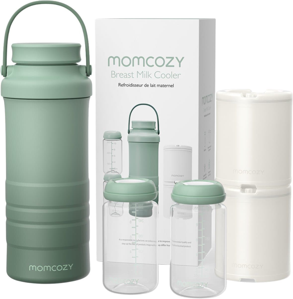 Momcozy – Draagbare Moedermelk Koeler – 2 Flessen – Koelelement – BPA-vrij – Lekvrij