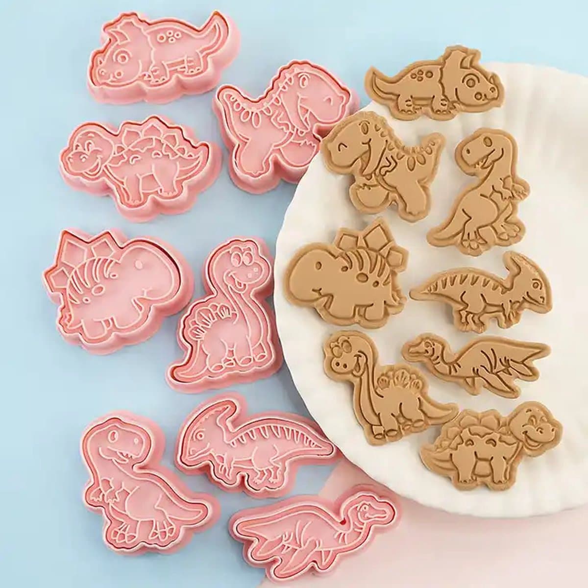 Without Lemon - Set van 8 - Dinosaurus Koekjes vormen - Cookie Cutter - Cookie Mould - Kinderen - Bakken - Cadeau - Dinosaurussen