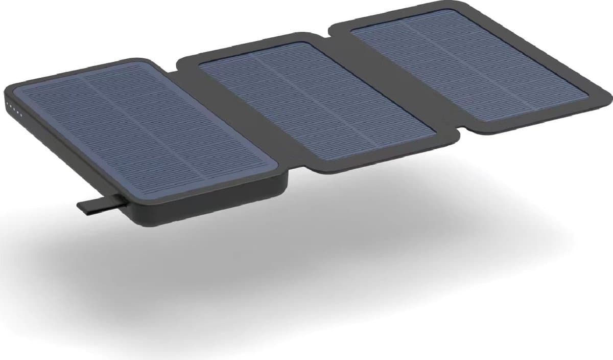Otronica Solar Powerbank 8000 mAh Zonnepanelen - Powerbank Zonneenergie - Snellader Geschikt voor iPhone lader, Samsung oplader - USB & USB-C - Zwart