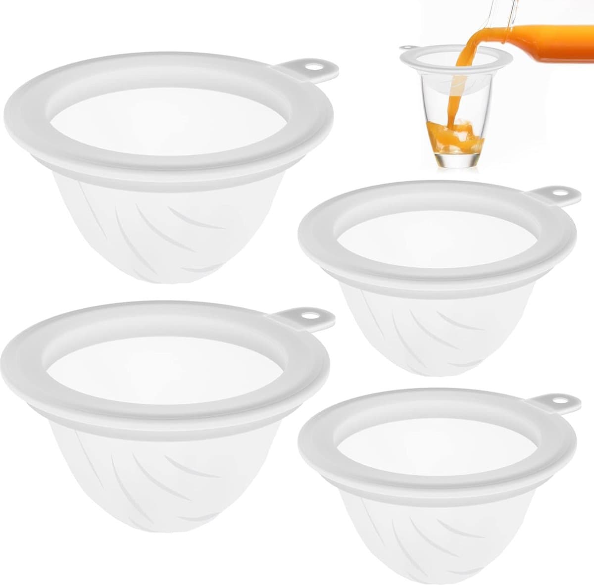 trechterfilter zeeffilter keukenzeef: 100 200 300 400 mesh filterset, nylon zeeffilter fijnmazige zeef (13 cm)