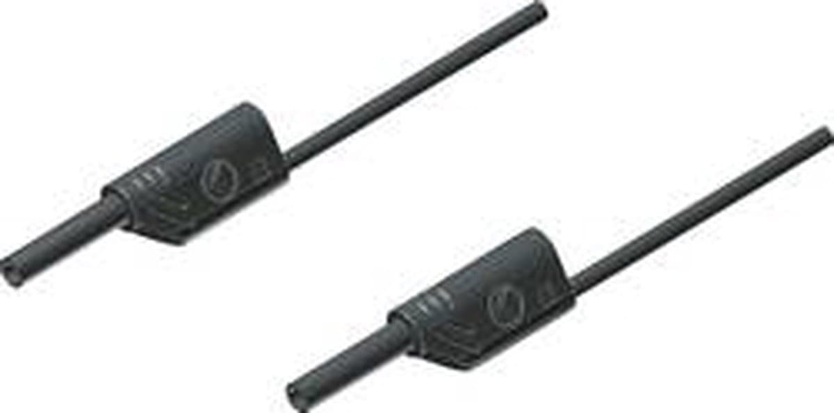 SKS Hirschmann MVL S 200/1 Au Veiligheidsmeetsnoer Banaanstekker 2 mm Banaanstekker 2 mm 2.00 m Zwart 1 stuk(s)