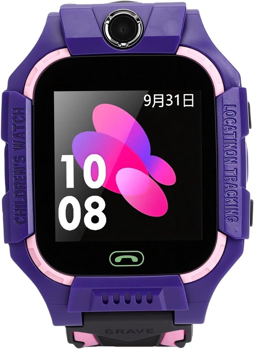 Kinderen Smartwatch - Kindertablet - Veilige Communicatie - Realtime Locatie Tracking - 144 Inch Touchscreen - Roze Paars