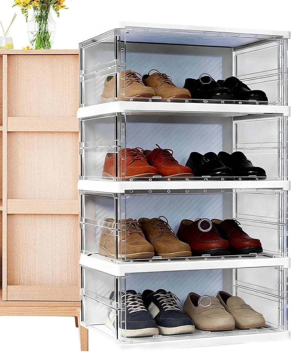 Schoenenopberger Sneakers - Schoenen organizer - Schoenen opbergen - Magnetische deur - 44L x 15B x 355H cm - Niet gespecificeerd